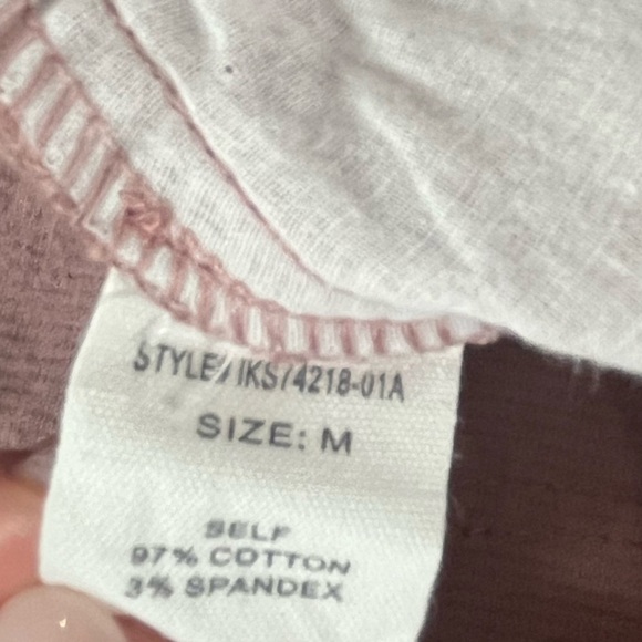 Altar’s State Corduroy Skirt Mauve with White Stars Sz M Raw Hem Button Fly - Picture 11 of 11